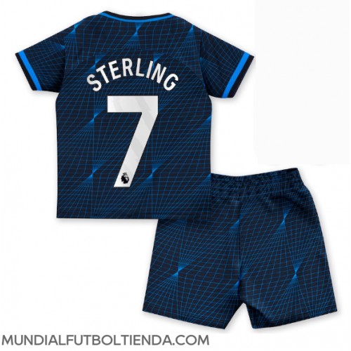 Camiseta Chelsea Raheem Sterling #7 Segunda Equipación Replica 2023-24 para niños mangas cortas (+ Pantalones cortos)